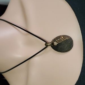 Kiam Family Teardrop Shaped Rhinestone Pendant Necklace